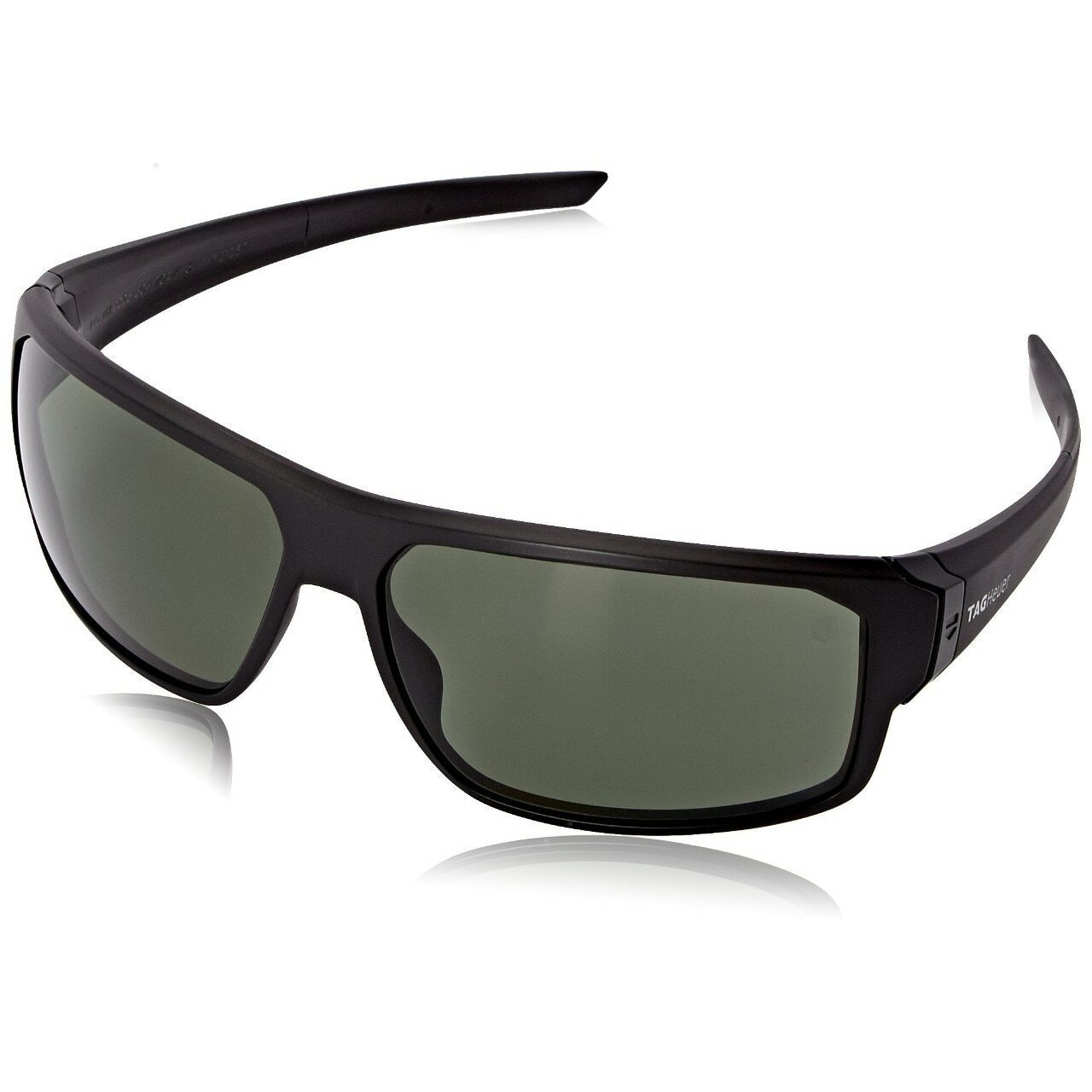 TAG Heuer Men's Racer 2 9223-304 Sport Wrap Around sunglasses in green with black frame, showcasing a sleek and modern design.